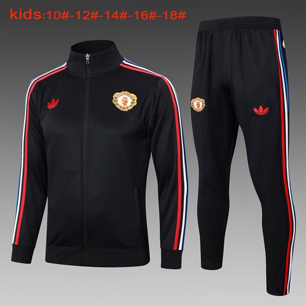 Niños Chandal Manchester United 2024-25 Negro Rojo